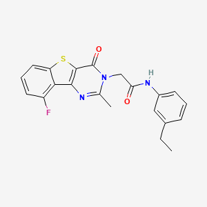 molecular formula C21H18FN3O2S B3401386 N-(3-ethylphenyl)-2-(9-fluoro-2-methyl-4-oxo[1]benzothieno[3,2-d]pyrimidin-3(4H)-yl)acetamide CAS No. 1040679-04-6