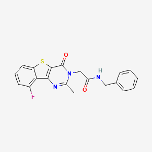 molecular formula C20H16FN3O2S B3401396 N-benzyl-2-(9-fluoro-2-methyl-4-oxo[1]benzothieno[3,2-d]pyrimidin-3(4H)-yl)acetamide CAS No. 1040679-12-6