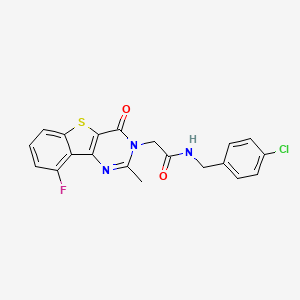 molecular formula C20H15ClFN3O2S B3401398 N-(4-chlorobenzyl)-2-(9-fluoro-2-methyl-4-oxo[1]benzothieno[3,2-d]pyrimidin-3(4H)-yl)acetamide CAS No. 1040679-16-0