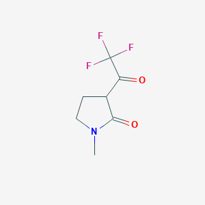 molecular formula C7H8F3NO2 B034014 1-Methyl-3-(2,2,2-trifluoroacetyl)pyrrolidin-2-one CAS No. 107470-28-0