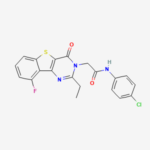 molecular formula C20H15ClFN3O2S B3401408 N-(4-chlorophenyl)-2-(2-ethyl-9-fluoro-4-oxo[1]benzothieno[3,2-d]pyrimidin-3(4H)-yl)acetamide CAS No. 1040679-30-8
