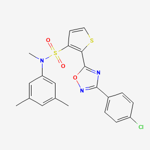 molecular formula C21H18ClN3O3S2 B3401443 2-[3-(4-chlorophenyl)-1,2,4-oxadiazol-5-yl]-N-(3,5-dimethylphenyl)-N-methylthiophene-3-sulfonamide CAS No. 1040679-48-8