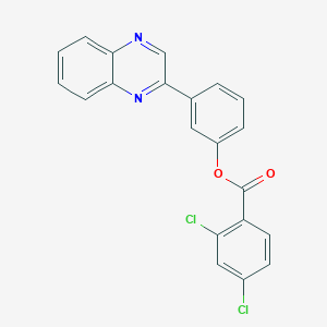 molecular formula C21H12Cl2N2O2 B340145 2,4-Dichloro-benzoic acid 3-quinoxalin-2-yl-phenyl ester 