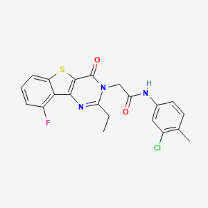 molecular formula C21H17ClFN3O2S B3401451 N-(3-chloro-4-methylphenyl)-2-(2-ethyl-9-fluoro-4-oxo[1]benzothieno[3,2-d]pyrimidin-3(4H)-yl)acetamide CAS No. 1040679-55-7