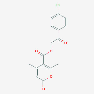 [2-(4-Chlorophenyl)-2-oxoethyl] 2,4-dimethyl-6-oxopyran-3-carboxylate
