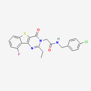 molecular formula C21H17ClFN3O2S B3401470 N-(4-chlorobenzyl)-2-(2-ethyl-9-fluoro-4-oxo[1]benzothieno[3,2-d]pyrimidin-3(4H)-yl)acetamide CAS No. 1040679-71-7
