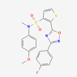 molecular formula C20H16FN3O4S2 B3401480 2-[3-(4-fluorophenyl)-1,2,4-oxadiazol-5-yl]-N-(4-methoxyphenyl)-N-methylthiophene-3-sulfonamide CAS No. 1040679-93-3