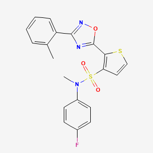 molecular formula C20H16FN3O3S2 B3401484 N-(4-fluorophenyl)-N-methyl-2-[3-(2-methylphenyl)-1,2,4-oxadiazol-5-yl]thiophene-3-sulfonamide CAS No. 1040680-29-2