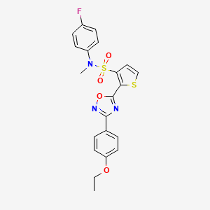 molecular formula C21H18FN3O4S2 B3401499 2-[3-(4-ethoxyphenyl)-1,2,4-oxadiazol-5-yl]-N-(4-fluorophenyl)-N-methylthiophene-3-sulfonamide CAS No. 1040680-48-5