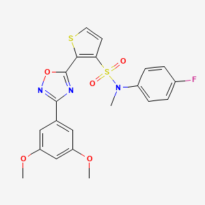 molecular formula C21H18FN3O5S2 B3401507 2-[3-(3,5-dimethoxyphenyl)-1,2,4-oxadiazol-5-yl]-N-(4-fluorophenyl)-N-methylthiophene-3-sulfonamide CAS No. 1040680-55-4