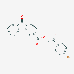 molecular formula C22H13BrO4 B340151 2-(4-bromophenyl)-2-oxoethyl 9-oxo-9H-fluorene-3-carboxylate 