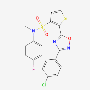 molecular formula C19H13ClFN3O3S2 B3401540 2-[3-(4-chlorophenyl)-1,2,4-oxadiazol-5-yl]-N-(4-fluorophenyl)-N-methylthiophene-3-sulfonamide CAS No. 1040680-85-0