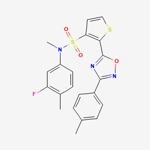 molecular formula C21H18FN3O3S2 B3401547 N-(3-fluoro-4-methylphenyl)-N-methyl-2-[3-(4-methylphenyl)-1,2,4-oxadiazol-5-yl]thiophene-3-sulfonamide CAS No. 1040681-05-7
