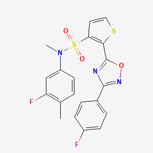 molecular formula C20H15F2N3O3S2 B3401577 N-(3-fluoro-4-methylphenyl)-2-[3-(4-fluorophenyl)-1,2,4-oxadiazol-5-yl]-N-methylthiophene-3-sulfonamide CAS No. 1040681-51-3