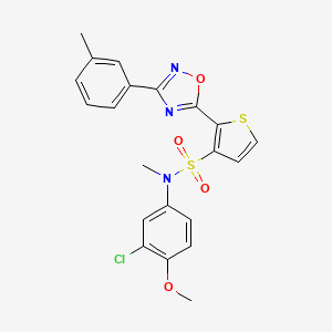 molecular formula C21H18ClN3O4S2 B3401584 N-(3-chloro-4-methoxyphenyl)-N-methyl-2-[3-(3-methylphenyl)-1,2,4-oxadiazol-5-yl]thiophene-3-sulfonamide CAS No. 1040681-64-8