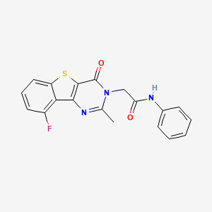 molecular formula C19H14FN3O2S B3401609 2-(9-fluoro-2-methyl-4-oxo[1]benzothieno[3,2-d]pyrimidin-3(4H)-yl)-N-phenylacetamide CAS No. 1040681-96-6