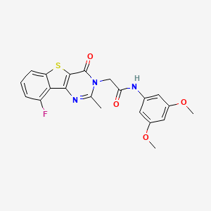 molecular formula C21H18FN3O4S B3401619 N-(3,5-dimethoxyphenyl)-2-(9-fluoro-2-methyl-4-oxo[1]benzothieno[3,2-d]pyrimidin-3(4H)-yl)acetamide CAS No. 1040682-03-8