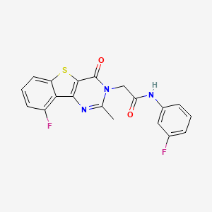 molecular formula C19H13F2N3O2S B3401620 2-(9-fluoro-2-methyl-4-oxo[1]benzothieno[3,2-d]pyrimidin-3(4H)-yl)-N-(3-fluorophenyl)acetamide CAS No. 1040682-10-7