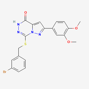 molecular formula C20H17BrN4O3S B3401625 7-[(3-bromobenzyl)thio]-2-(3,4-dimethoxyphenyl)pyrazolo[1,5-d][1,2,4]triazin-4(5H)-one CAS No. 1040682-11-8
