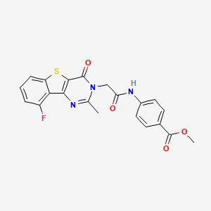 molecular formula C21H16FN3O4S B3401634 methyl 4-{[(9-fluoro-2-methyl-4-oxo[1]benzothieno[3,2-d]pyrimidin-3(4H)-yl)acetyl]amino}benzoate CAS No. 1040682-18-5