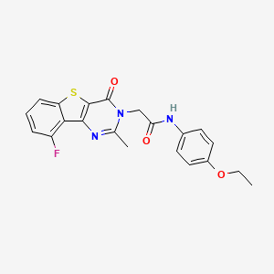 molecular formula C21H18FN3O3S B3401642 N-(4-ethoxyphenyl)-2-(9-fluoro-2-methyl-4-oxo[1]benzothieno[3,2-d]pyrimidin-3(4H)-yl)acetamide CAS No. 1040682-25-4