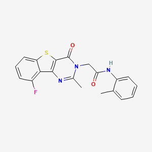 molecular formula C20H16FN3O2S B3401659 2-(9-fluoro-2-methyl-4-oxo[1]benzothieno[3,2-d]pyrimidin-3(4H)-yl)-N-(2-methylphenyl)acetamide CAS No. 1040682-49-2