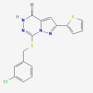 molecular formula C16H11ClN4OS2 B3401666 7-[(3-chlorobenzyl)thio]-2-(2-thienyl)pyrazolo[1,5-d][1,2,4]triazin-4(5H)-one CAS No. 1040682-50-5