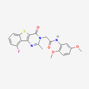 molecular formula C21H18FN3O4S B3401679 N-(2,5-dimethoxyphenyl)-2-(9-fluoro-2-methyl-4-oxo[1]benzothieno[3,2-d]pyrimidin-3(4H)-yl)acetamide CAS No. 1040682-64-1