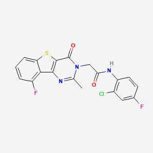 molecular formula C19H12ClF2N3O2S B3401692 N-(2-chloro-4-fluorophenyl)-2-(9-fluoro-2-methyl-4-oxo[1]benzothieno[3,2-d]pyrimidin-3(4H)-yl)acetamide CAS No. 1040682-87-8
