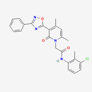 molecular formula C24H21ClN4O3 B3401699 N-(3-chloro-2-methylphenyl)-2-(4,6-dimethyl-2-oxo-3-(3-phenyl-1,2,4-oxadiazol-5-yl)pyridin-1(2H)-yl)acetamide CAS No. 1040682-93-6