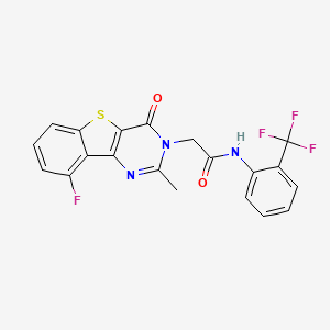 molecular formula C20H13F4N3O2S B3401707 2-(9-fluoro-2-methyl-4-oxo[1]benzothieno[3,2-d]pyrimidin-3(4H)-yl)-N-[2-(trifluoromethyl)phenyl]acetamide CAS No. 1040682-95-8