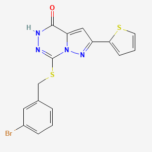 7-[(3-bromobenzyl)thio]-2-(2-thienyl)pyrazolo[1,5-d][1,2,4]triazin-4(5H)-one