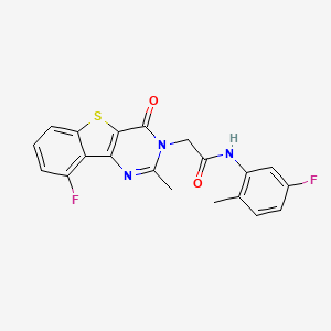 molecular formula C20H15F2N3O2S B3401714 2-(9-fluoro-2-methyl-4-oxo[1]benzothieno[3,2-d]pyrimidin-3(4H)-yl)-N-(5-fluoro-2-methylphenyl)acetamide CAS No. 1040683-03-1