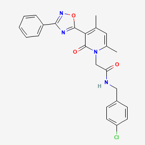 molecular formula C24H21ClN4O3 B3401724 N-(4-chlorobenzyl)-2-(4,6-dimethyl-2-oxo-3-(3-phenyl-1,2,4-oxadiazol-5-yl)pyridin-1(2H)-yl)acetamide CAS No. 1040683-22-4