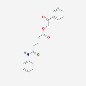 molecular formula C20H21NO4 B340174 2-Oxo-2-phenylethyl 5-oxo-5-(4-toluidino)pentanoate 