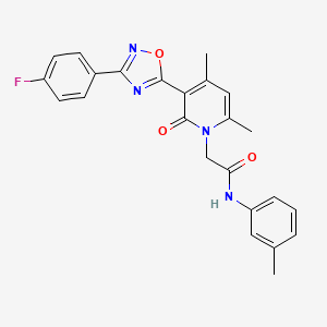 molecular formula C24H21FN4O3 B3401781 2-[3-[3-(4-fluorophenyl)-1,2,4-oxadiazol-5-yl]-4,6-dimethyl-2-oxopyridin-1(2H)-yl]-N-(3-methylphenyl)acetamide CAS No. 1040683-76-8