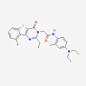 molecular formula C25H27FN4O2S B3401787 N-[4-(diethylamino)-2-methylphenyl]-2-(2-ethyl-9-fluoro-4-oxo[1]benzothieno[3,2-d]pyrimidin-3(4H)-yl)acetamide CAS No. 1040683-77-9