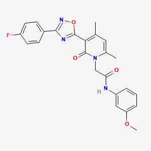 molecular formula C24H21FN4O4 B3401794 2-(3-(3-(4-fluorophenyl)-1,2,4-oxadiazol-5-yl)-4,6-dimethyl-2-oxopyridin-1(2H)-yl)-N-(3-methoxyphenyl)acetamide CAS No. 1040683-84-8