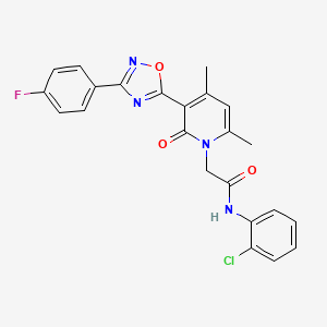 molecular formula C23H18ClFN4O3 B3401801 N-(2-chlorophenyl)-2-(3-(3-(4-fluorophenyl)-1,2,4-oxadiazol-5-yl)-4,6-dimethyl-2-oxopyridin-1(2H)-yl)acetamide CAS No. 1040683-92-8