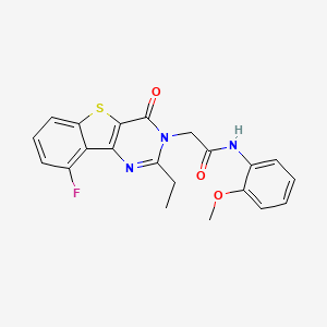 molecular formula C21H18FN3O3S B3401809 2-(2-ethyl-9-fluoro-4-oxo[1]benzothieno[3,2-d]pyrimidin-3(4H)-yl)-N-(2-methoxyphenyl)acetamide CAS No. 1040683-93-9