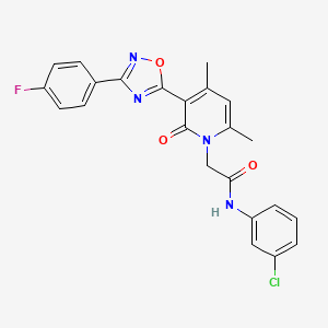 molecular formula C23H18ClFN4O3 B3401810 N-(3-chlorophenyl)-2-(3-(3-(4-fluorophenyl)-1,2,4-oxadiazol-5-yl)-4,6-dimethyl-2-oxopyridin-1(2H)-yl)acetamide CAS No. 1040684-00-1