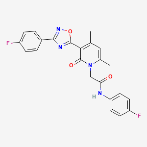 molecular formula C23H18F2N4O3 B3401826 N-(4-fluorophenyl)-2-(3-(3-(4-fluorophenyl)-1,2,4-oxadiazol-5-yl)-4,6-dimethyl-2-oxopyridin-1(2H)-yl)acetamide CAS No. 1040684-16-9