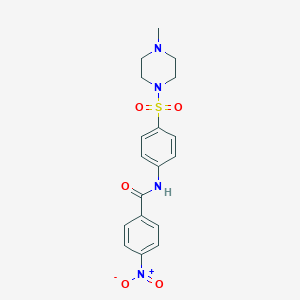 molecular formula C18H20N4O5S B340183 4-nitro-N-{4-[(4-methyl-1-piperazinyl)sulfonyl]phenyl}benzamide 