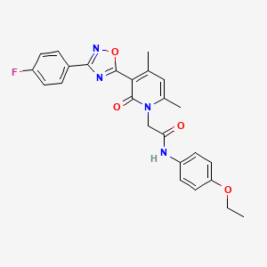 molecular formula C25H23FN4O4 B3401830 N-(4-ethoxyphenyl)-2-(3-(3-(4-fluorophenyl)-1,2,4-oxadiazol-5-yl)-4,6-dimethyl-2-oxopyridin-1(2H)-yl)acetamide CAS No. 1040684-24-9