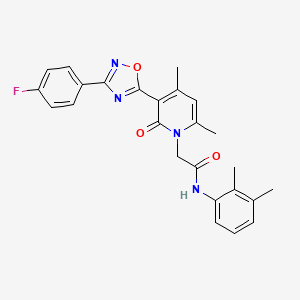 molecular formula C25H23FN4O3 B3401832 N-(2,3-dimethylphenyl)-2-(3-(3-(4-fluorophenyl)-1,2,4-oxadiazol-5-yl)-4,6-dimethyl-2-oxopyridin-1(2H)-yl)acetamide CAS No. 1040684-39-6