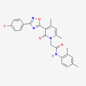 molecular formula C25H23FN4O3 B3401834 N-(2,4-dimethylphenyl)-2-(3-(3-(4-fluorophenyl)-1,2,4-oxadiazol-5-yl)-4,6-dimethyl-2-oxopyridin-1(2H)-yl)acetamide CAS No. 1040684-45-4