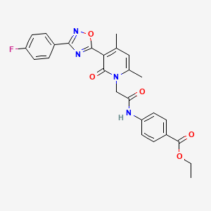 molecular formula C26H23FN4O5 B3401846 ethyl 4-({[3-[3-(4-fluorophenyl)-1,2,4-oxadiazol-5-yl]-4,6-dimethyl-2-oxopyridin-1(2H)-yl]acetyl}amino)benzoate CAS No. 1040684-66-9