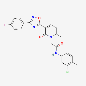 molecular formula C24H20ClFN4O3 B3401863 N-(3-chloro-4-methylphenyl)-2-(3-(3-(4-fluorophenyl)-1,2,4-oxadiazol-5-yl)-4,6-dimethyl-2-oxopyridin-1(2H)-yl)acetamide CAS No. 1040684-86-3