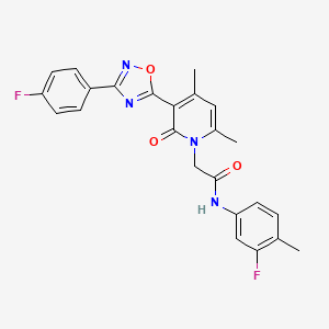 N-(3-fluoro-4-methylphenyl)-2-(3-(3-(4-fluorophenyl)-1,2,4-oxadiazol-5-yl)-4,6-dimethyl-2-oxopyridin-1(2H)-yl)acetamide