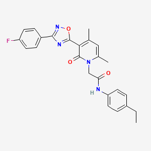molecular formula C25H23FN4O3 B3401870 N-(4-ethylphenyl)-2-(3-(3-(4-fluorophenyl)-1,2,4-oxadiazol-5-yl)-4,6-dimethyl-2-oxopyridin-1(2H)-yl)acetamide CAS No. 1040684-98-7